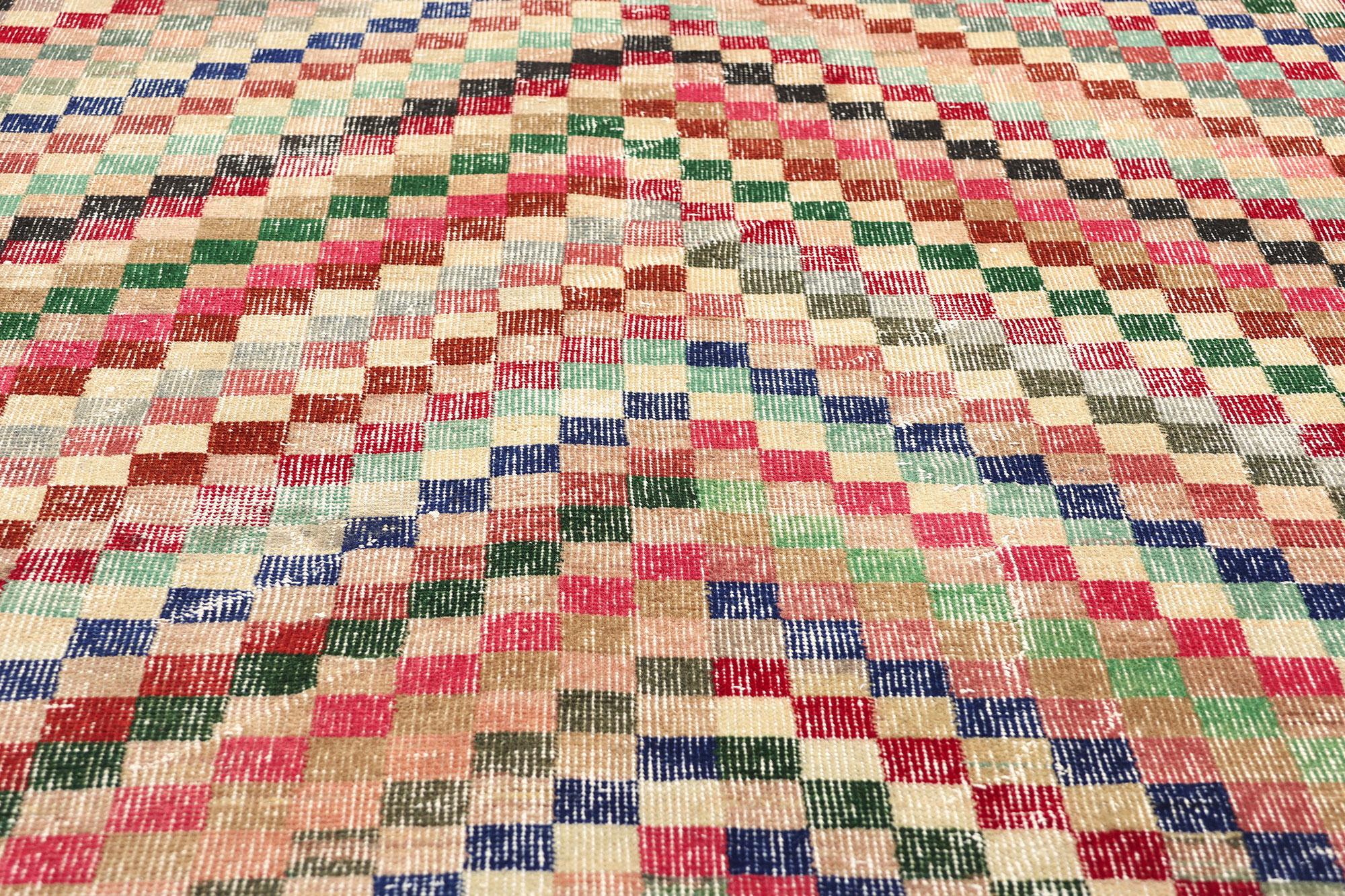 Zeki Muren Vintage Türkisch Sivas Teppich im Zustand „Starke Gebrauchsspuren“ im Angebot in Dallas, TX
