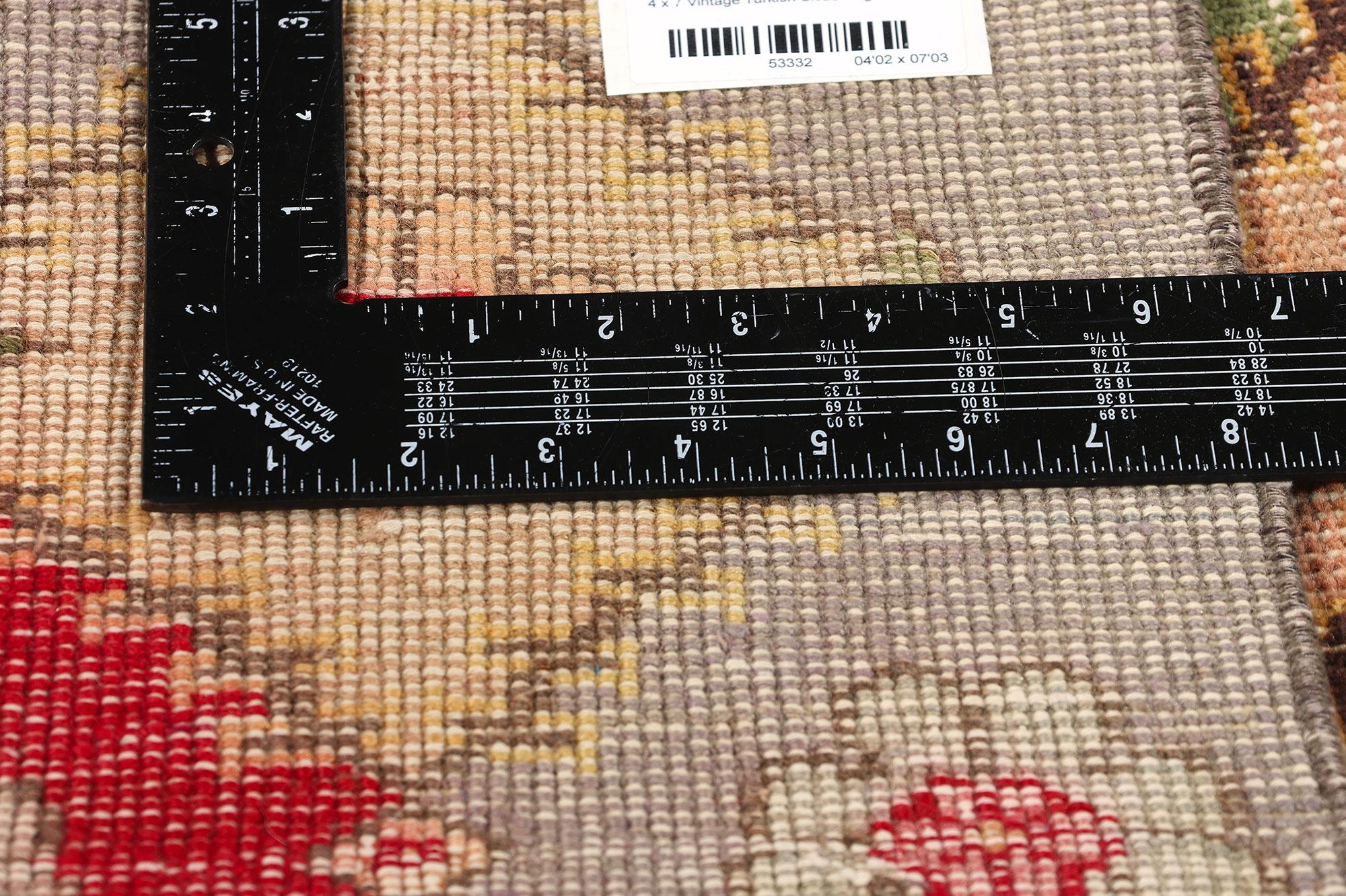 Zeki Muren Vintage Turkish Sivas Rug In Distressed Condition For Sale In Dallas, TX
