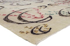 Türkischer Sivas-Teppich im Vintage-Stil von Zeki Muren mit abstraktem expressionistischem Stil