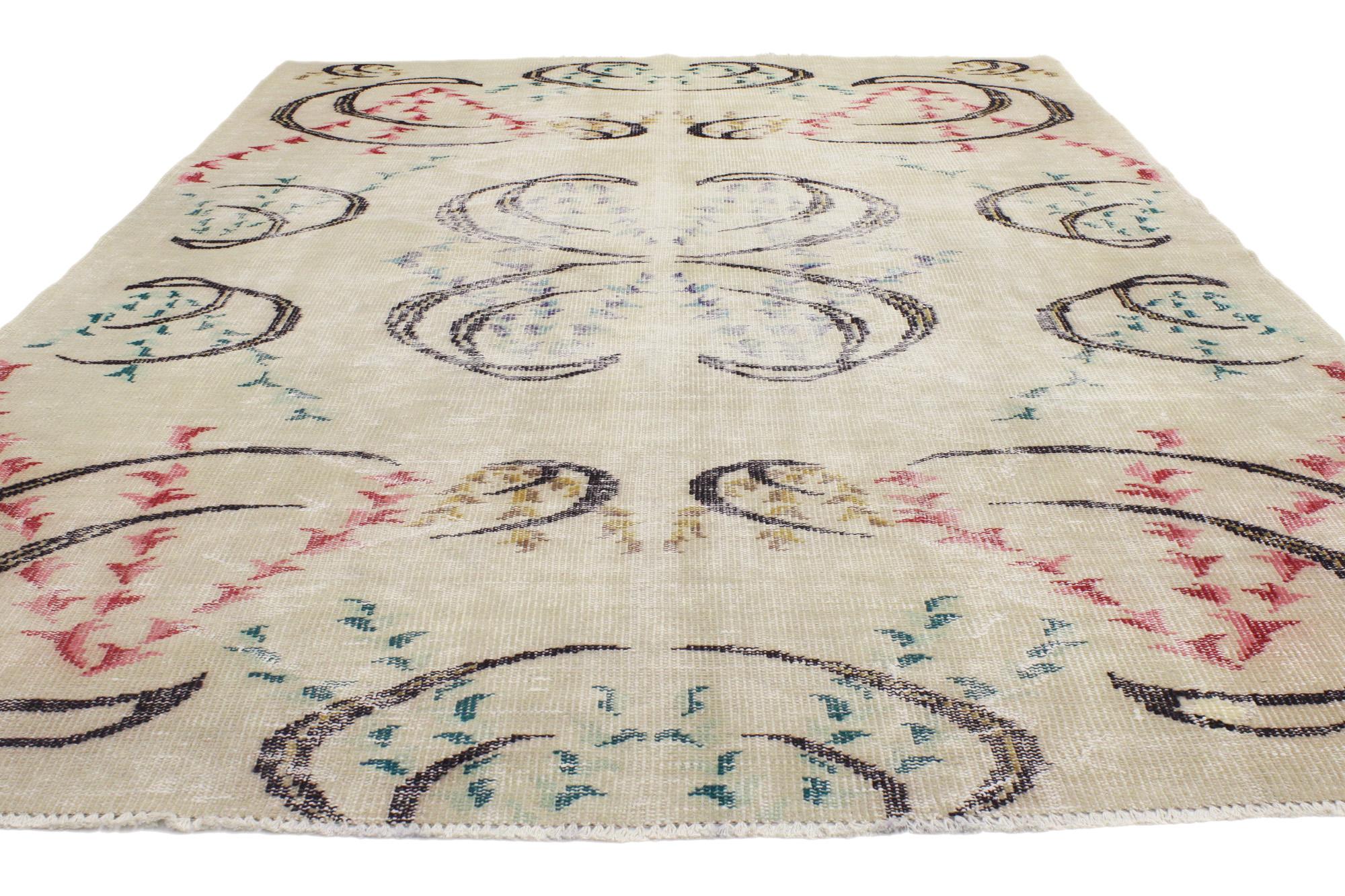 Expressionniste Tapis turc Sivas vintage de Zeki Muren avec style expressionniste abstrait en vente