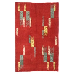 Tapis turc Sivas Zeki Muren des années 1960 avec style cubiste