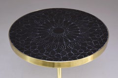 ZEL AFELLA — Brass Side Table with Hand-Cut Zellige Mosaic