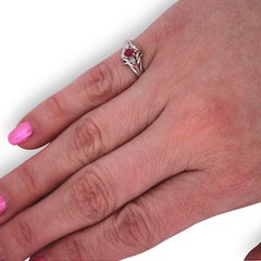 Zelda Ring – Platinum with Natural Ruby & Diamond Accents – 0.29 ct Round Ruby