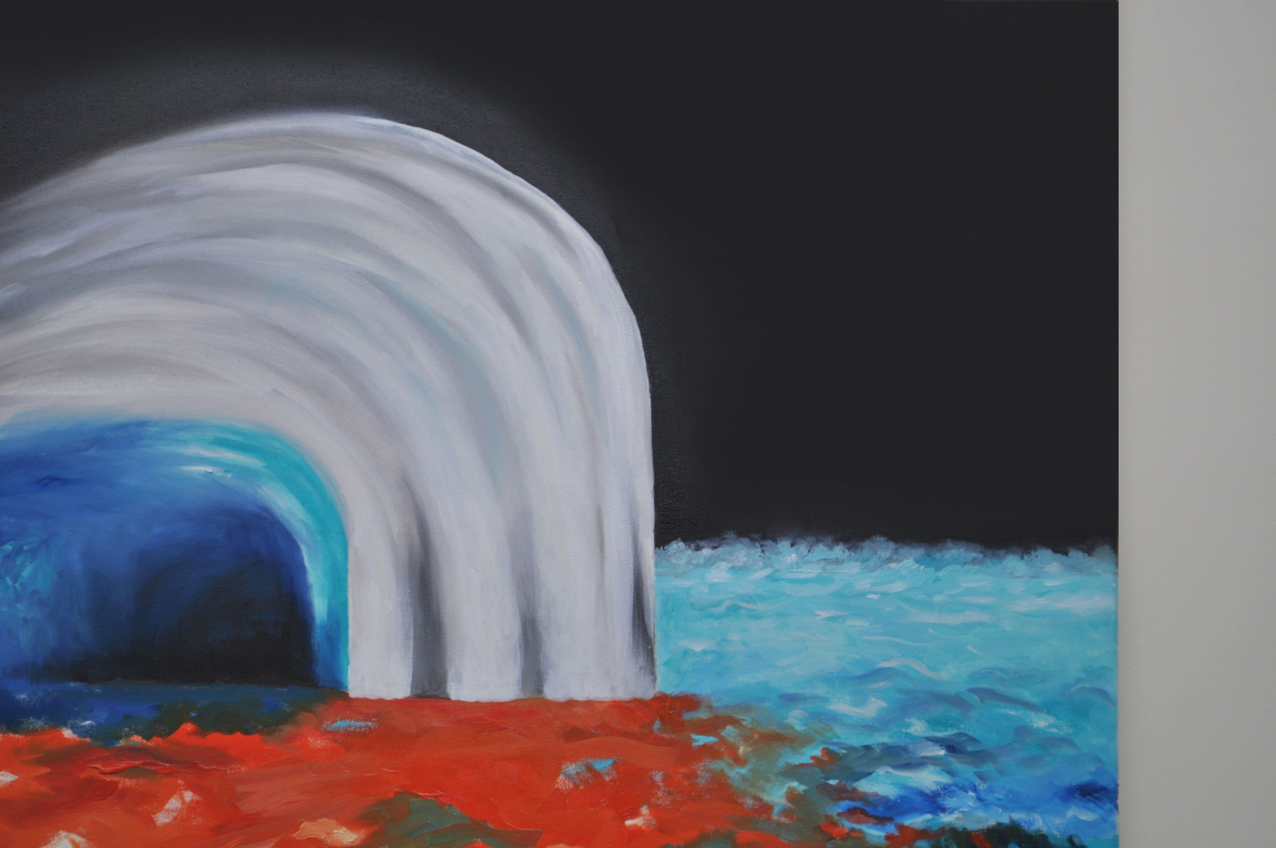Peinture, huile sur toile « Drak night II » en vente 2