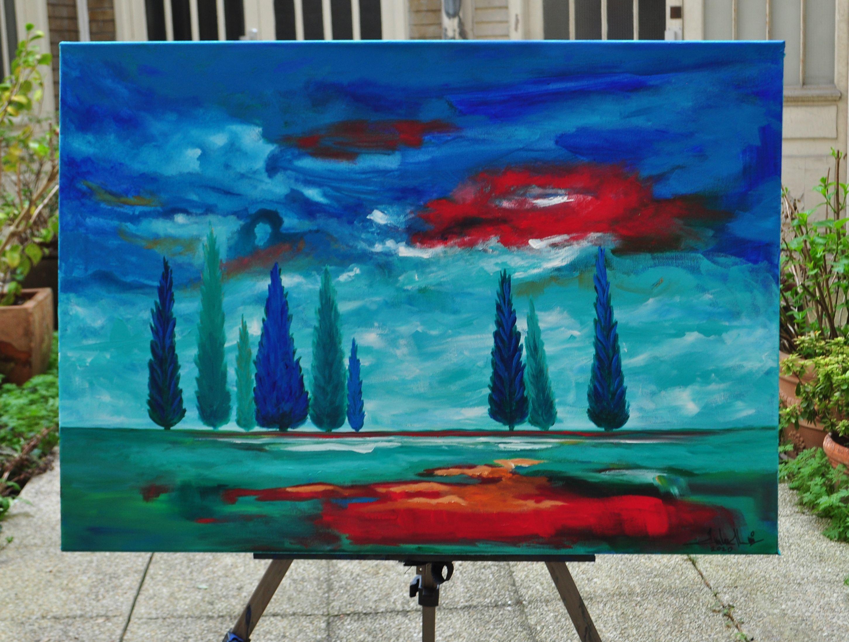 Raggiungerò le stelle, Pittura, Acrilico su tela - Painting Contemporaneo di Zelie Alice