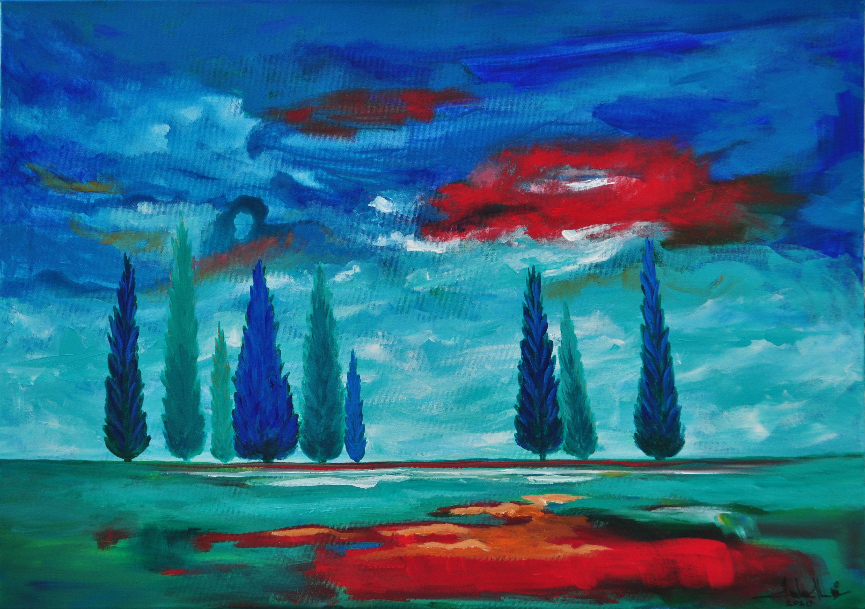 Raggiungerò le stelle, Pittura, Acrilico su tela - Painting di Zelie Alice