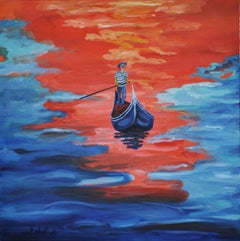 Used The gondola ride., Painting, Oil on Canvas