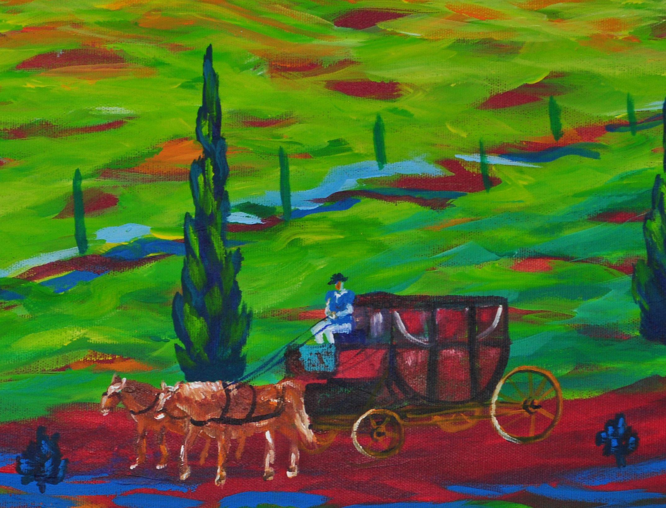 Tuscan renaissance, Painting, Acrylic on Canvas For Sale 3