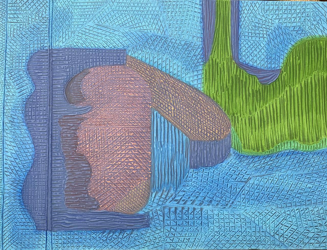 "Ohne Titel 3" Abstrakte Malerei 43" x 31,5" Zoll von Zelimkhan Saidzhanov
