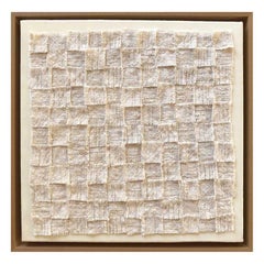 Zellige III, Textile White Wall Piece, Unique Piece, Made of Wool