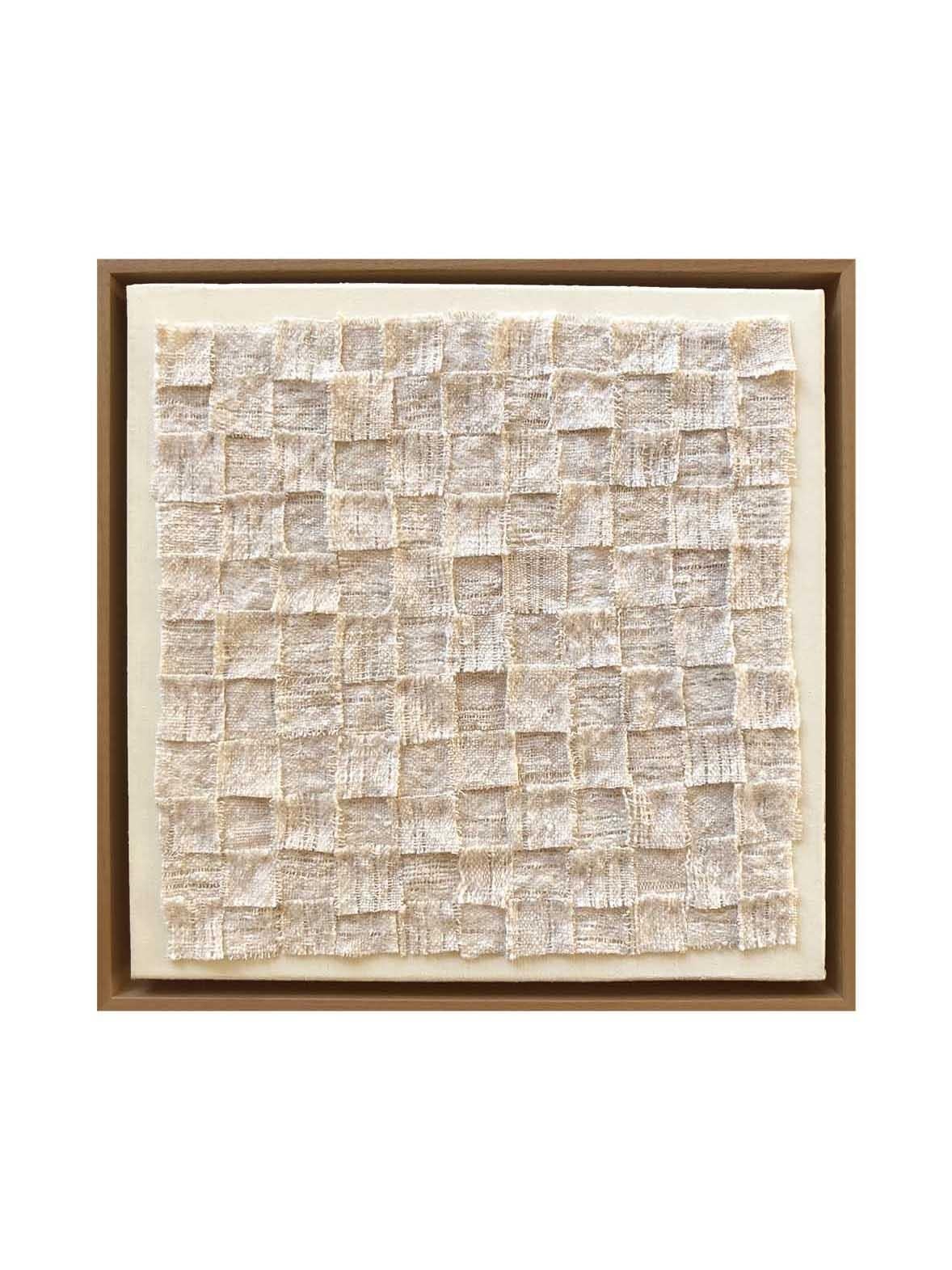Hand-Woven White Textile Artwork Wall Piece, Made of handspun handwoven Wool For Sale