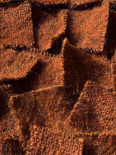 Contemporary Organic Modern Moroccan Handspun Wool Brown Decorative Art