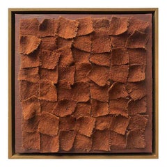 Brown Textile artwork Wall Piece, hergestellt aus handgewebter Wolle und natürlichen Farbstoffen
