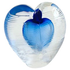 Vintage Zellique Art Glass Heart Bud Vase
