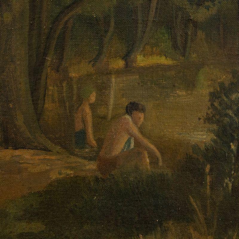 Zelma Blakely (1921-1979) - Mid 20th Century Oil, Summer Swimming For Sale 1