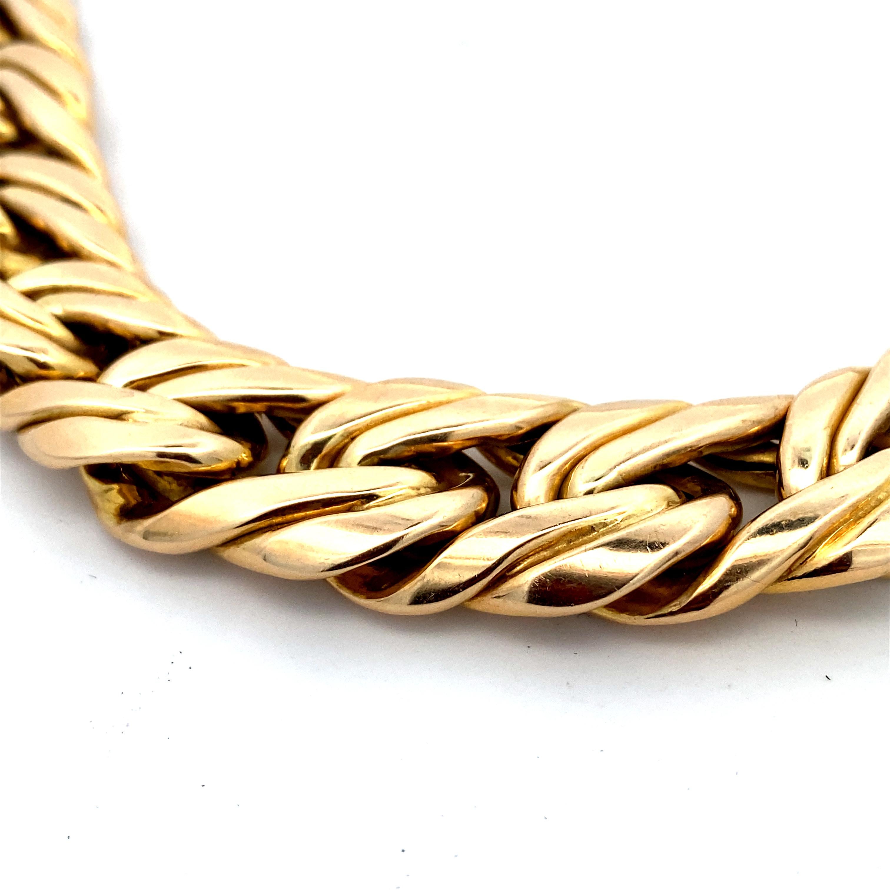 Zelman and Friedman 14k Woven Gold Necklace In Good Condition In Austin, TX