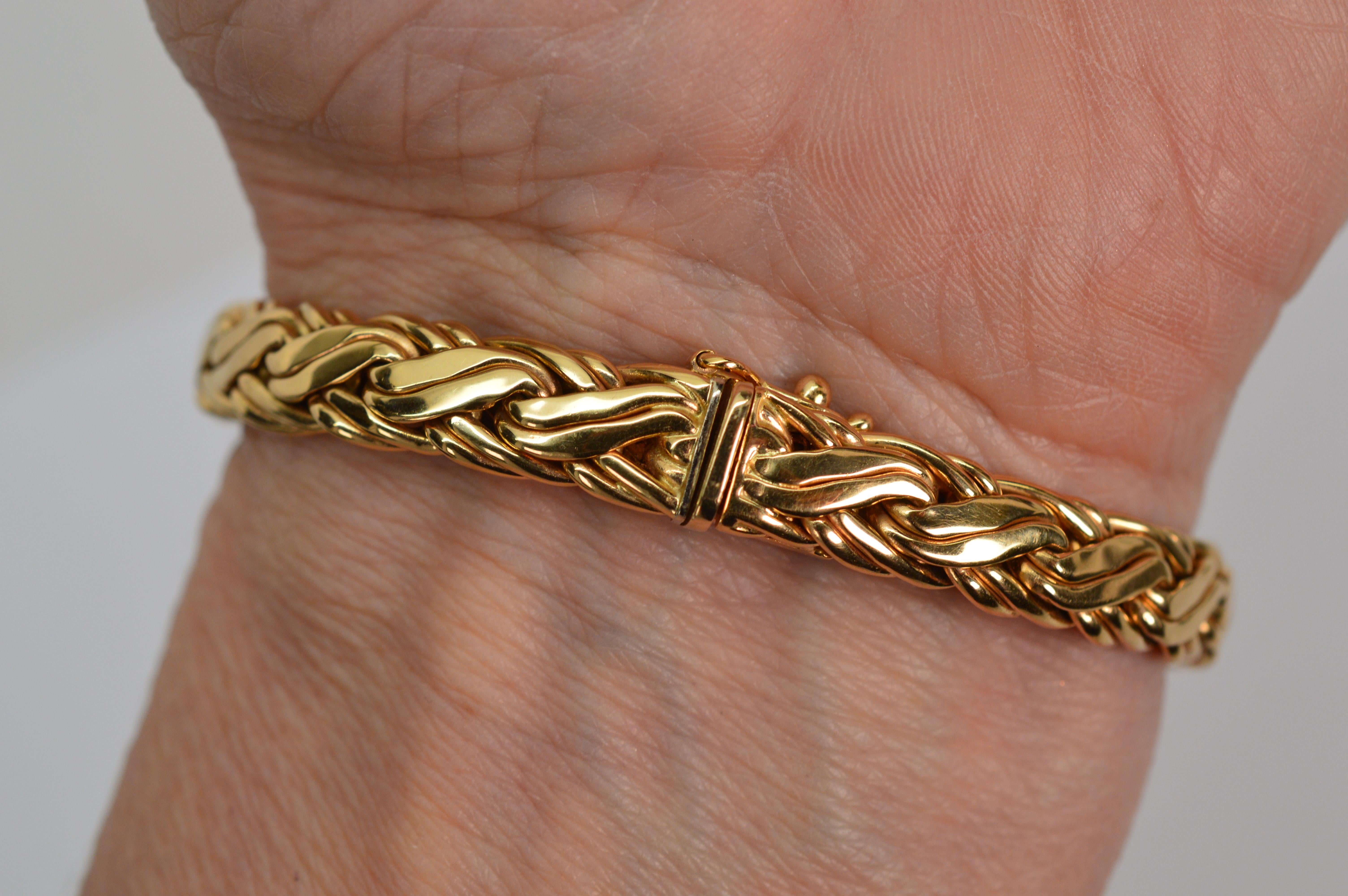 Zelman & Friedman 14 Karat Yellow Gold Wheat Chain Bracelet  For Sale 2