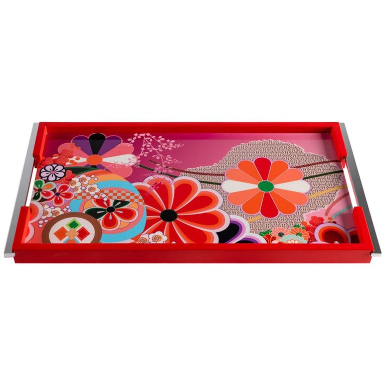Zelouf and Bell, Kiku, Lacquered Serving Tray, Ireland, 2018 For Sale