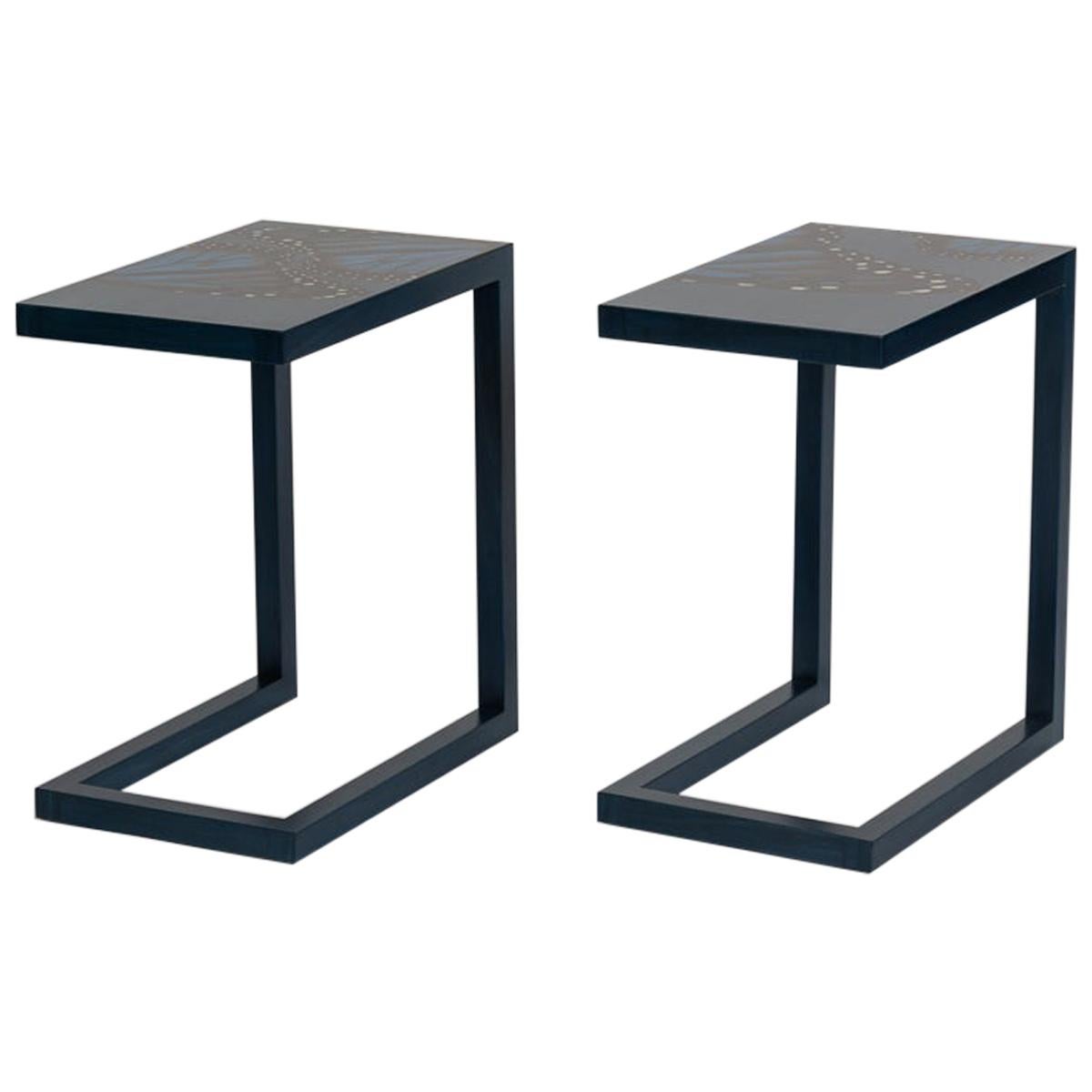 Zelouf + Bell, "Monarch" Pair of End Tables, Ireland, 2015 For Sale