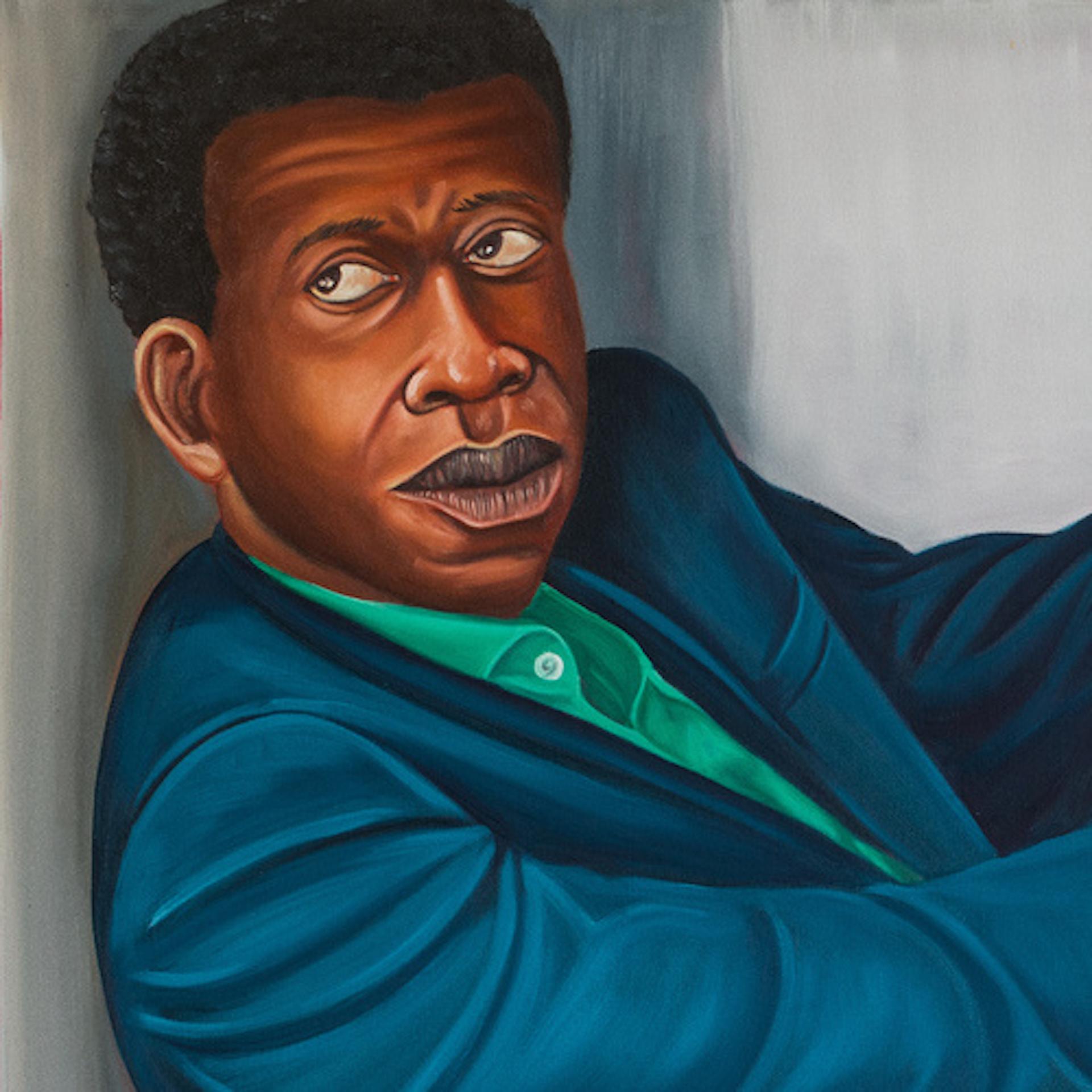 Nella scatola - Figurative Painting Grigio di Zemba Luzamba