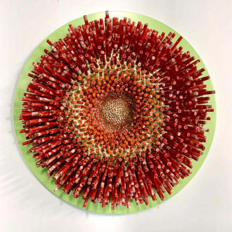 Shards Flower 23 Porcelain Mounted on Wood, 2020