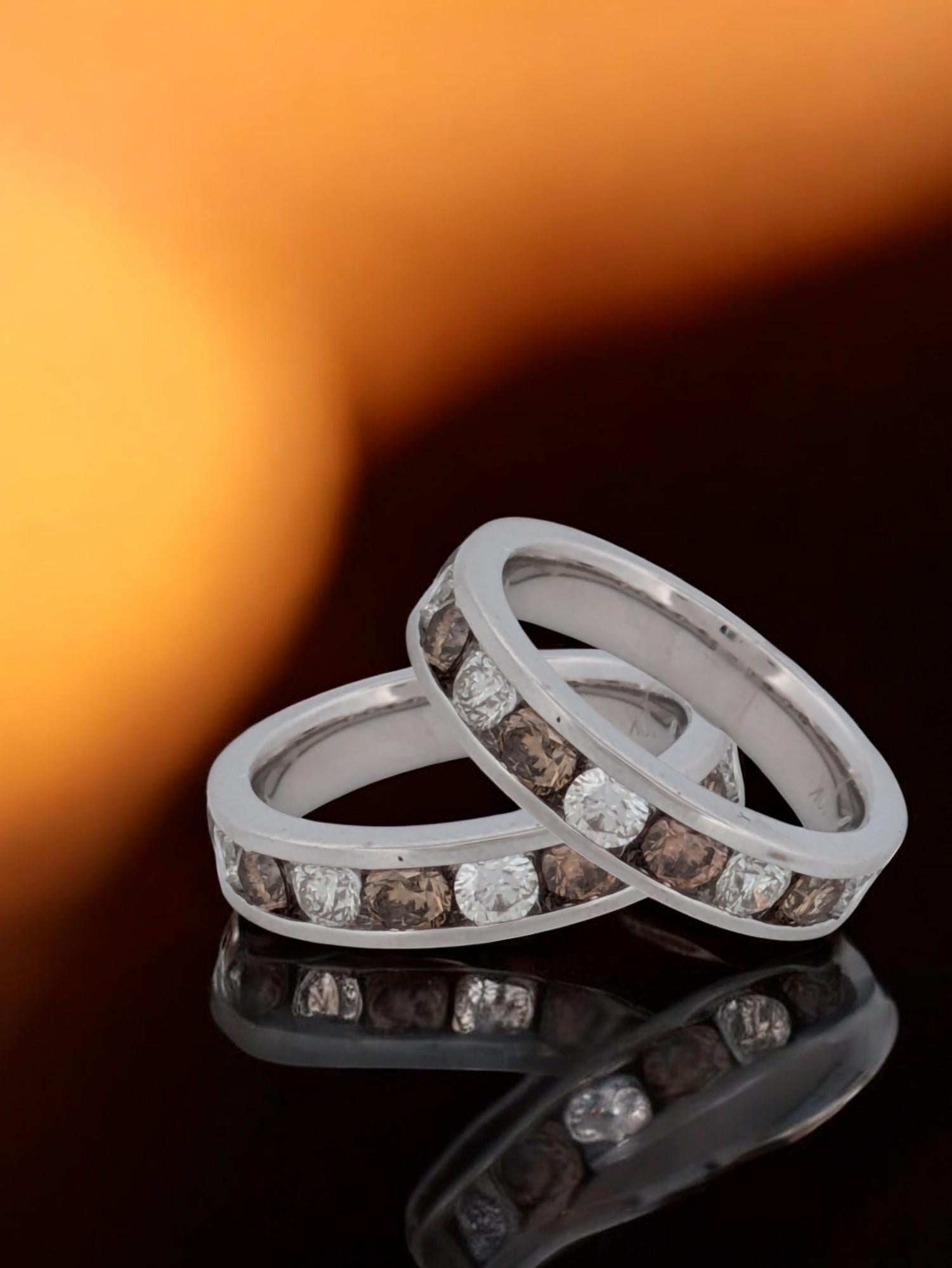 Modern Zemira  10K White Gold Diamond Ring, 1.50 CT Diamond, Size 6.25 For Sale