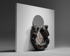 Zemlia Oko Half Ceramic Frame Wall Mirror by Makhno