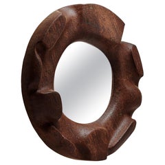 Specchio da parete con cornice in ceramica di medie dimensioni "Zemlia Oko" di Makhno
