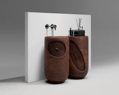Vasca da bagno e lavabo in ceramica da appoggio "Zemlia Pisok Double Long" di Makhno
