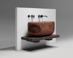 Lavabo da bagno in ceramica Zemlia Pisok Short da appoggio di Makhno
