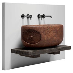 Lavabo da bagno in ceramica Zemlia Pisok Short da appoggio di Makhno