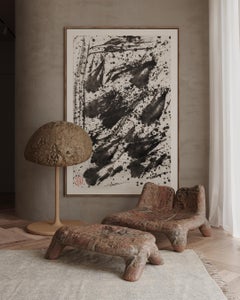 Fauteuil en céramique « Zemlia Syaivo » avec repose-pieds, par Makhno