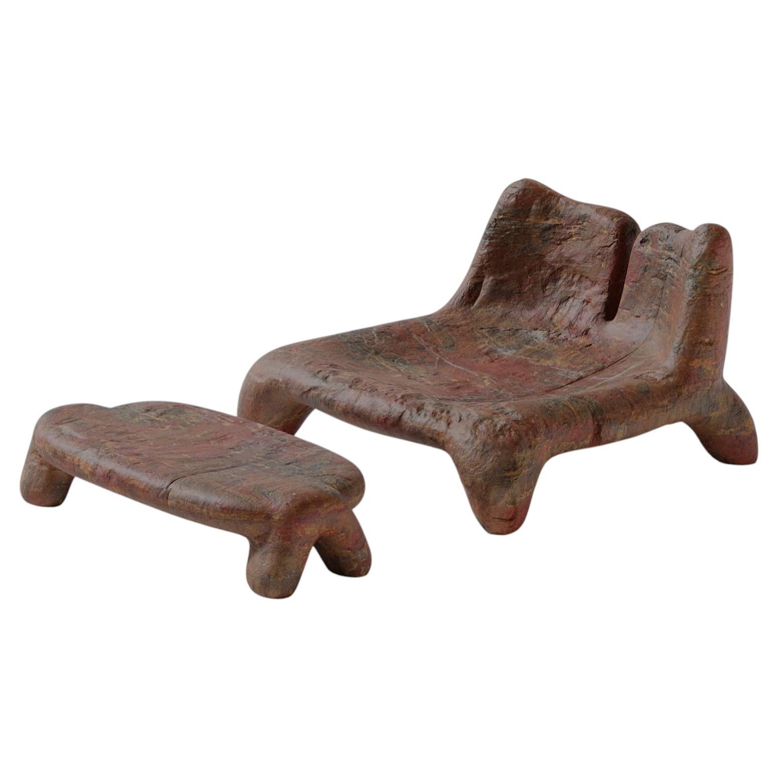 Zemlia Syaivo Ceramic Armchair with Footstool by Makhno
