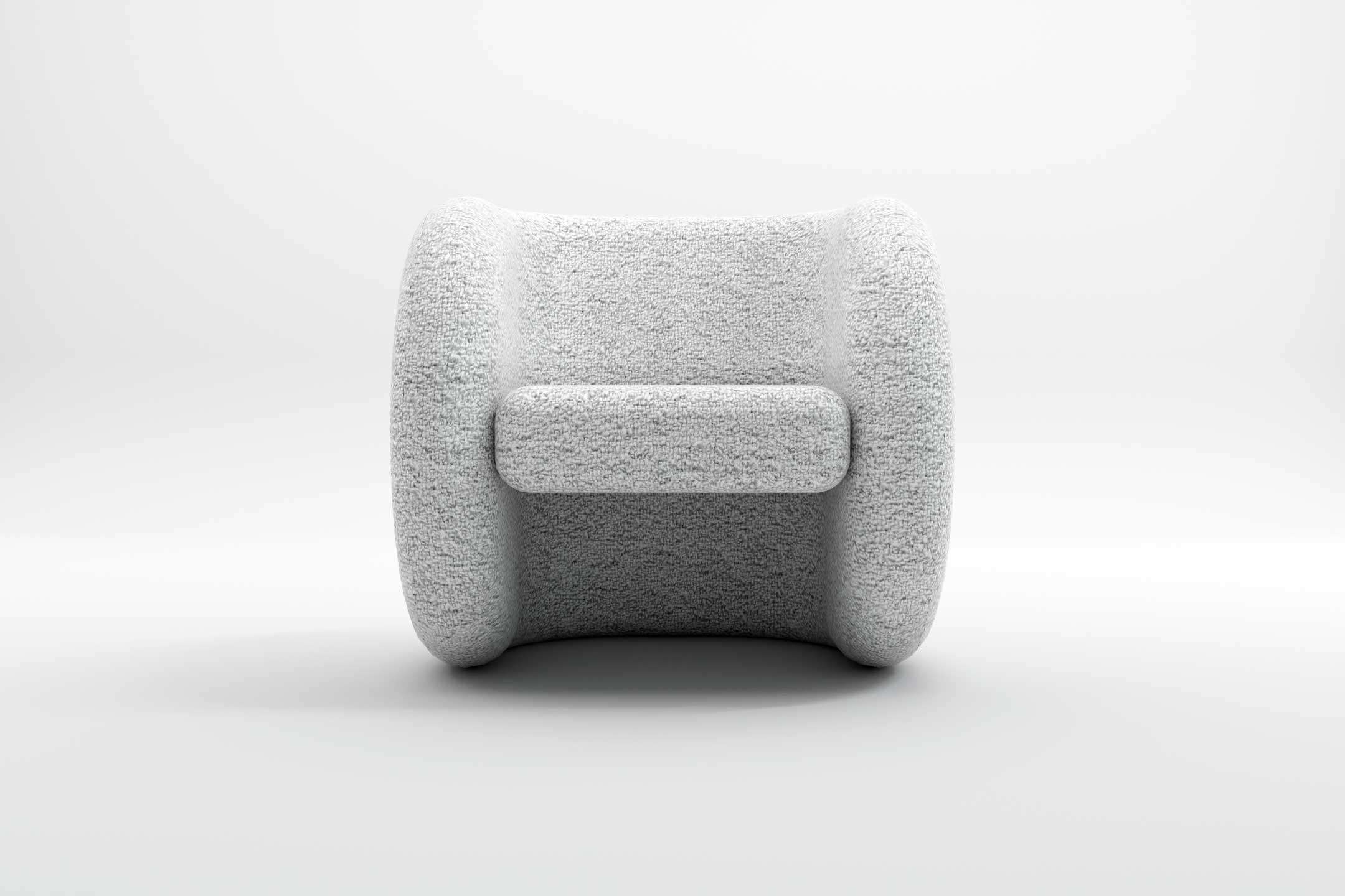 Zen-Sessel - Moderner weißer Art-déco-Sessel (Art déco) im Angebot