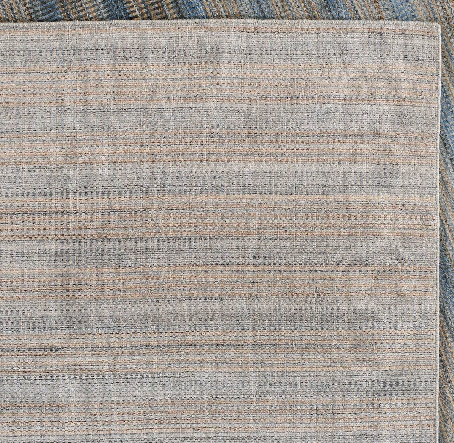 Contemporary Zen Collection Rug in Striated Denim For Sale