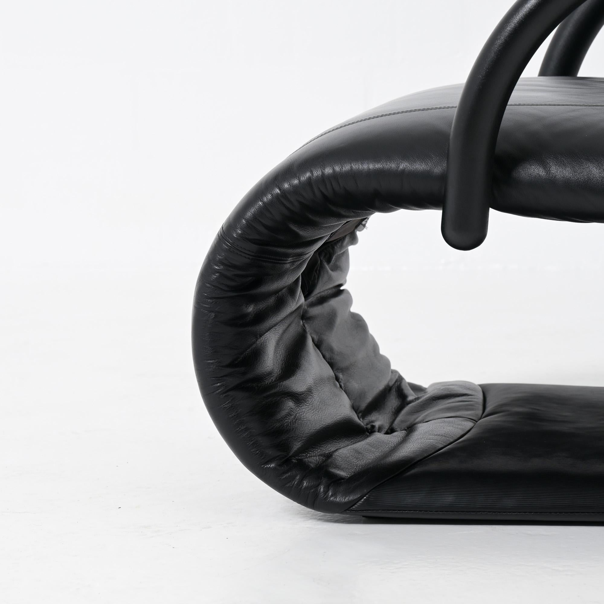 Leather Zen Lounge Chair by Claude Brisson for Ligne Roset For Sale
