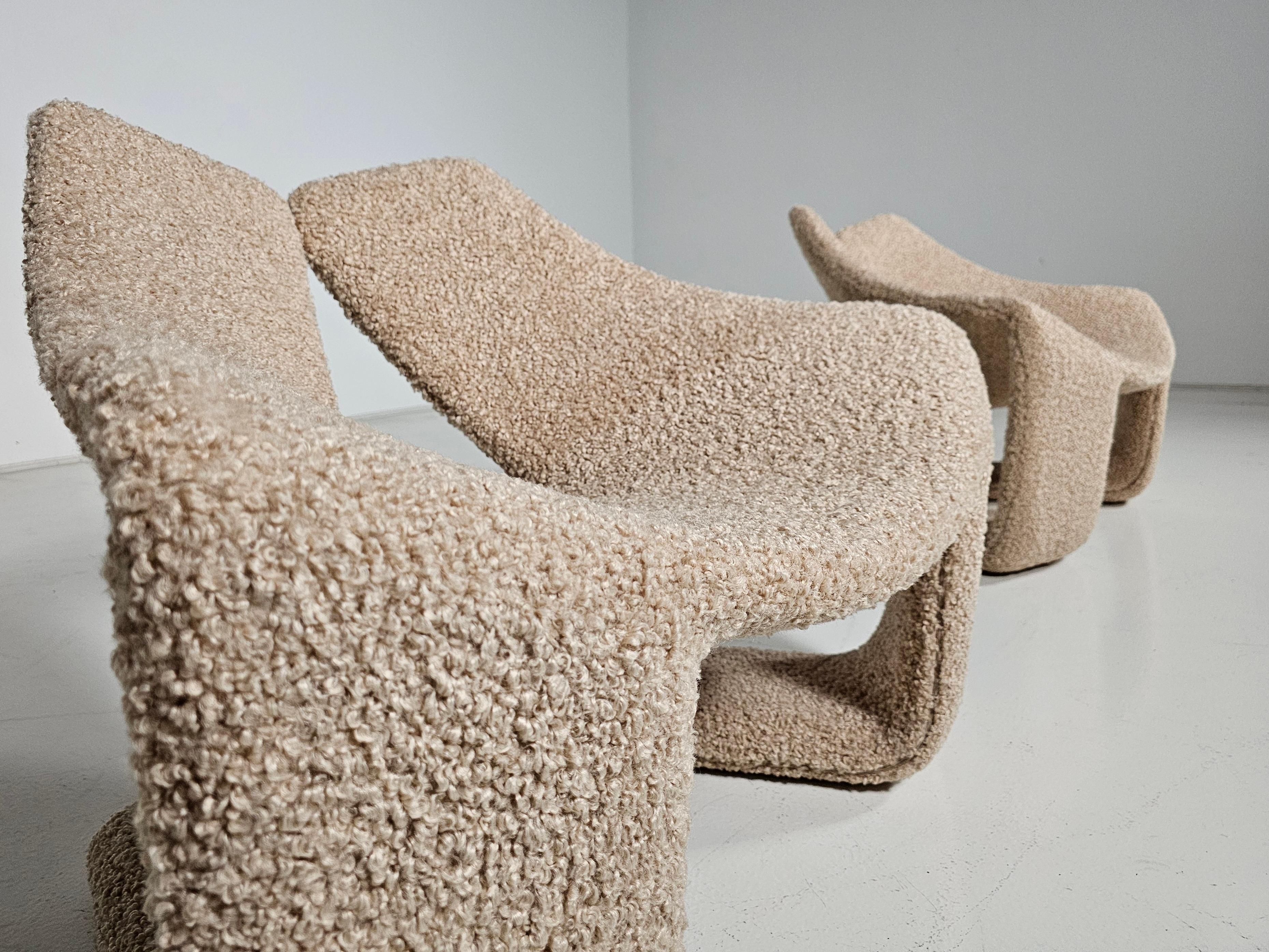 Fauteuil de salon Zen en tissuddy beige de Kwok Hoi Chan pour Steiner, 1970 3
