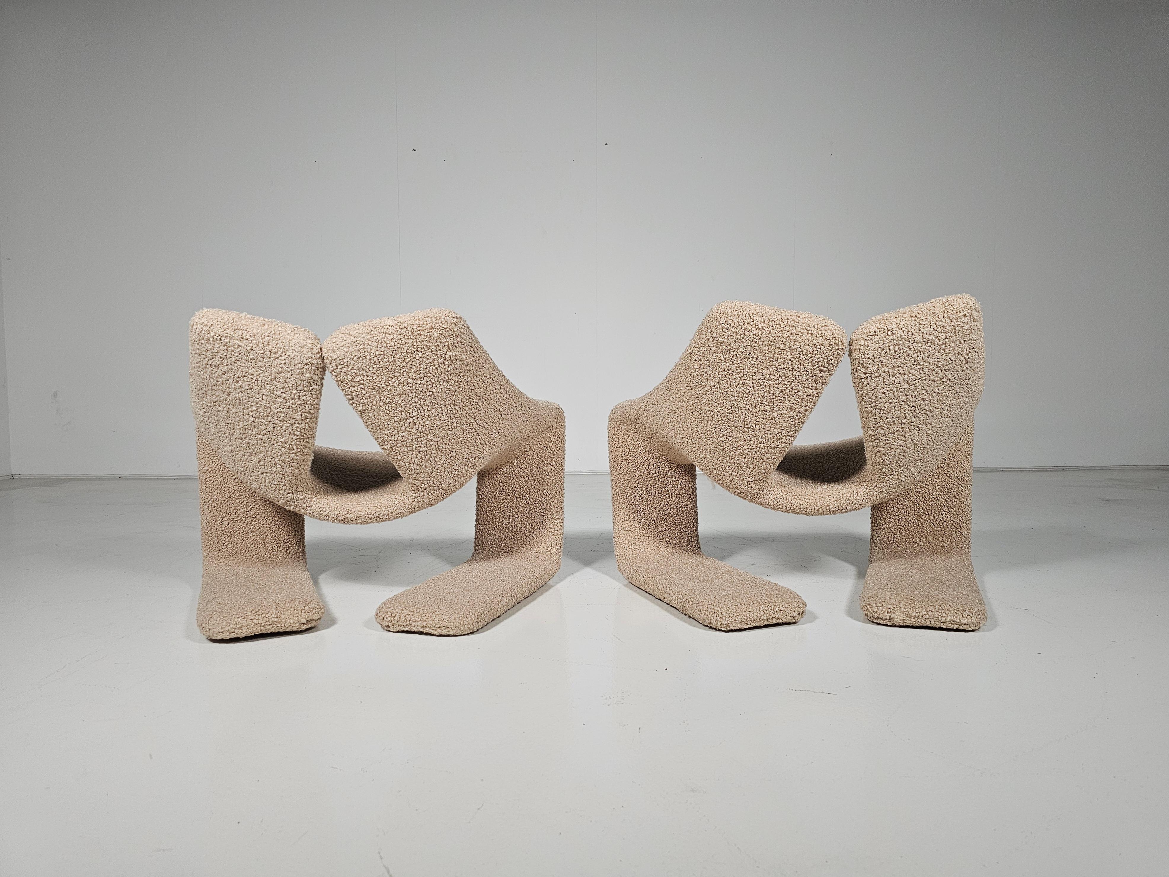Fauteuil de salon Zen en tissuddy beige de Kwok Hoi Chan pour Steiner, 1970 4