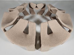 Fauteuil de salon Zen en tissuddy beige de Kwok Hoi Chan pour Steiner, 1970
