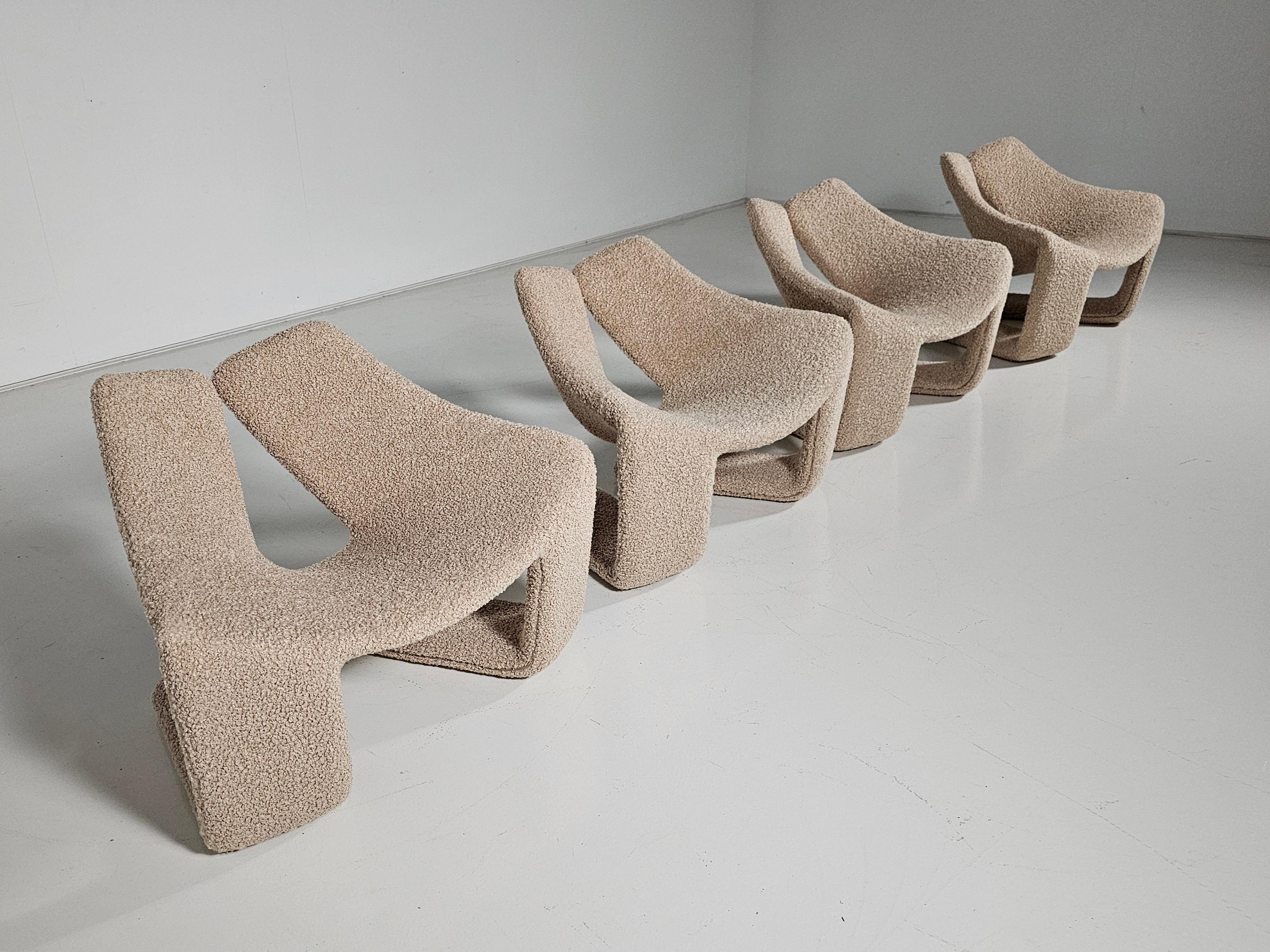 Fin du 20e siècle Fauteuil de salon Zen en tissuddy beige de Kwok Hoi Chan pour Steiner, 1970
