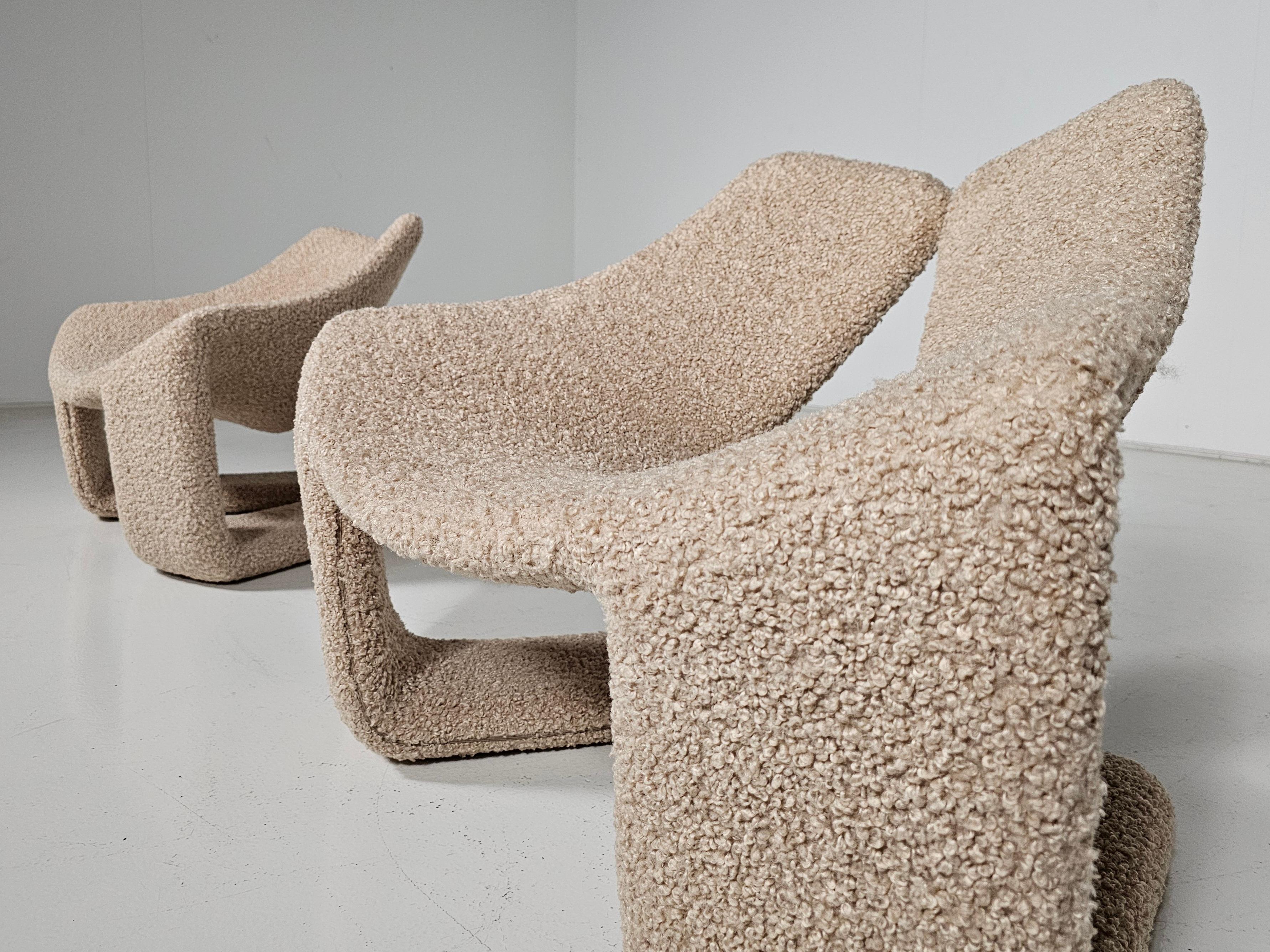Fauteuil de salon Zen en tissuddy beige de Kwok Hoi Chan pour Steiner, 1970 2