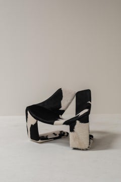 Zen Lounge Chair in cowhide by Kwok Hoi Chan for Steiner, 1970s