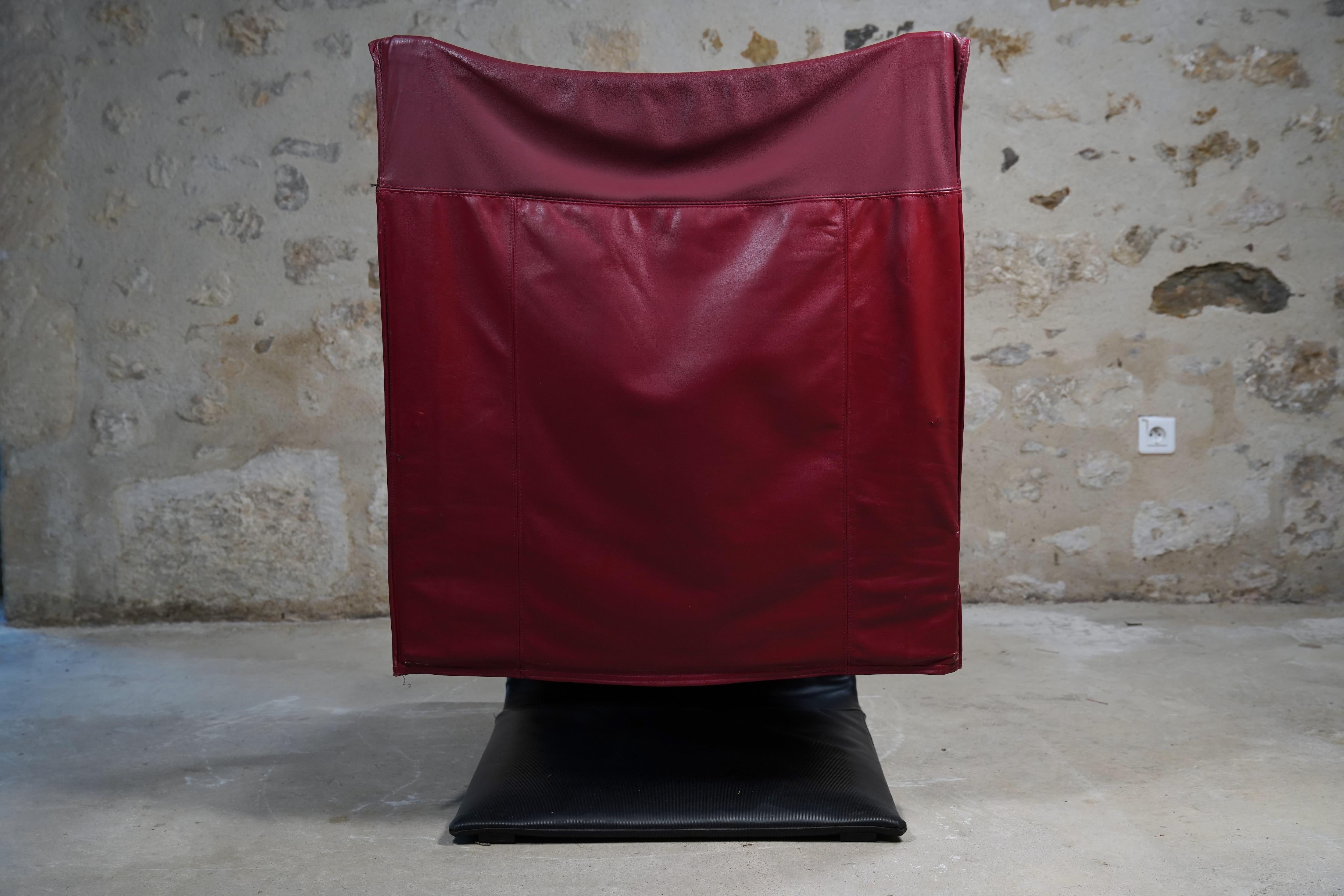 Post-Modern 'Zen' Lounge Chair & Ottoman by Claude Brisson for Ligne Roset, France 1980s