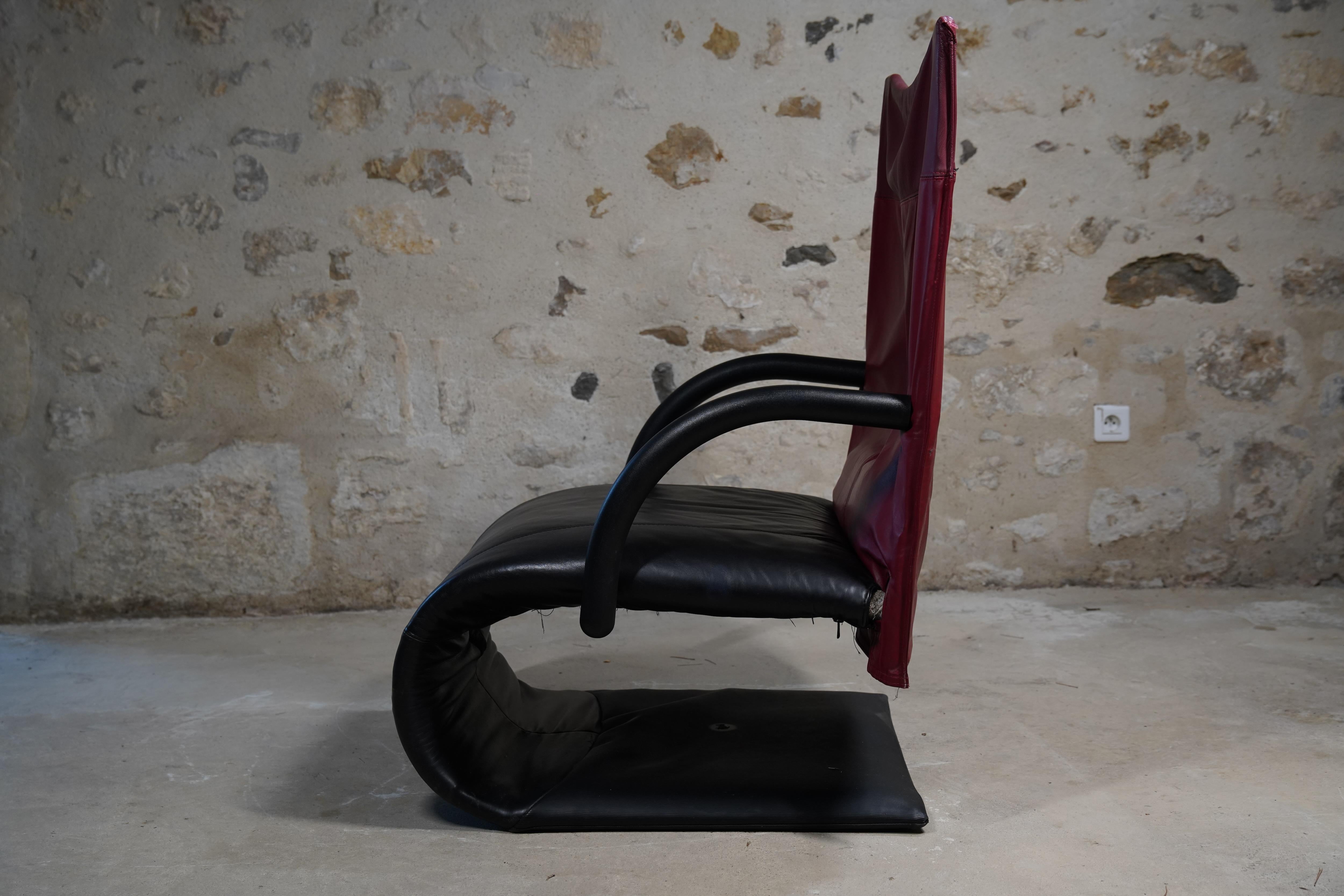Post-Modern 'Zen' Lounge Chair & Ottoman by Claude Brisson for Ligne Roset, France 1980s