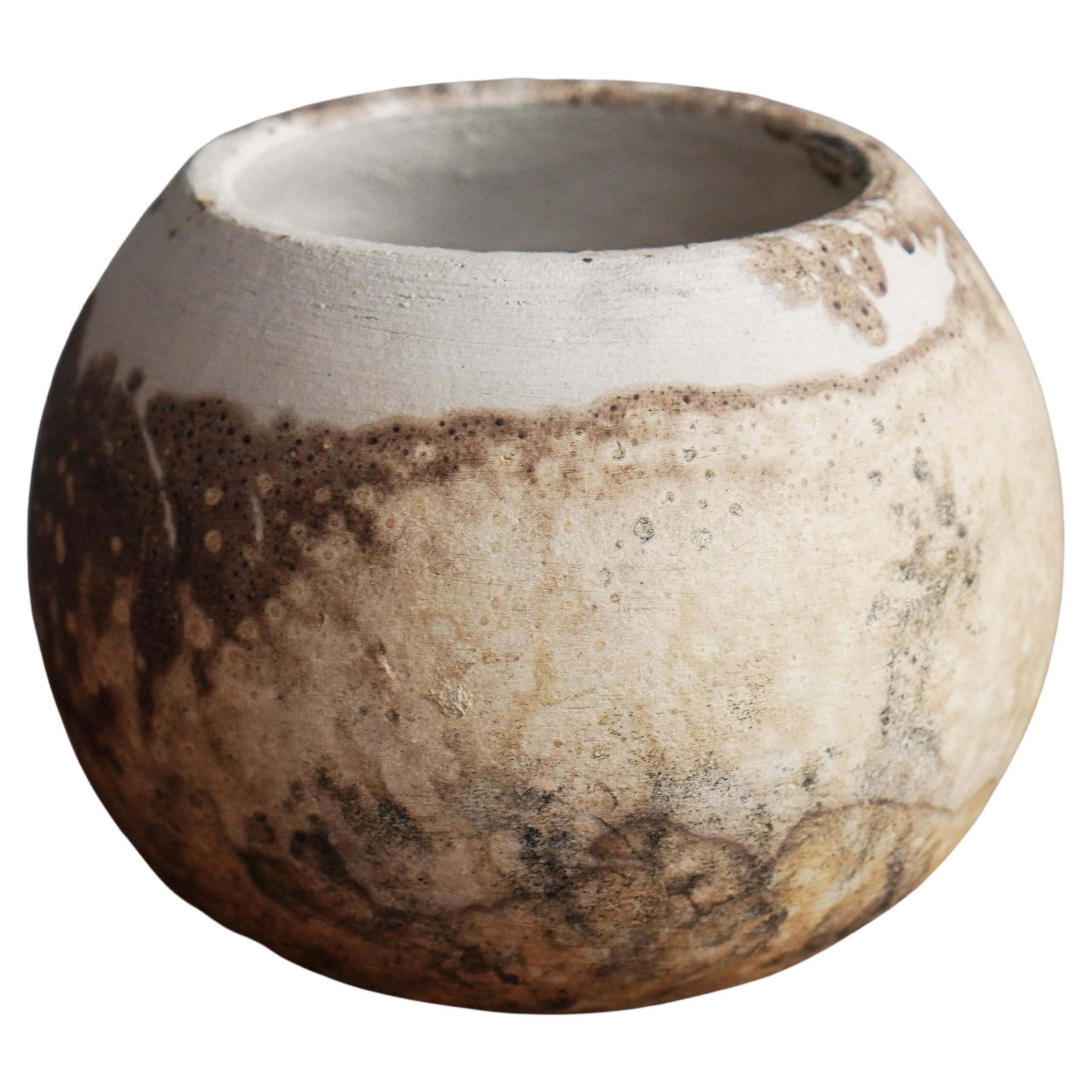 Zen Raku Pottery Vase - Obvara - Handmade Ceramic Home Decor Gift For Sale