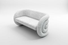 Zen Two Seat Sofa - Modern Handcrafted Art Deco Sofa Upholstered in White Fabric