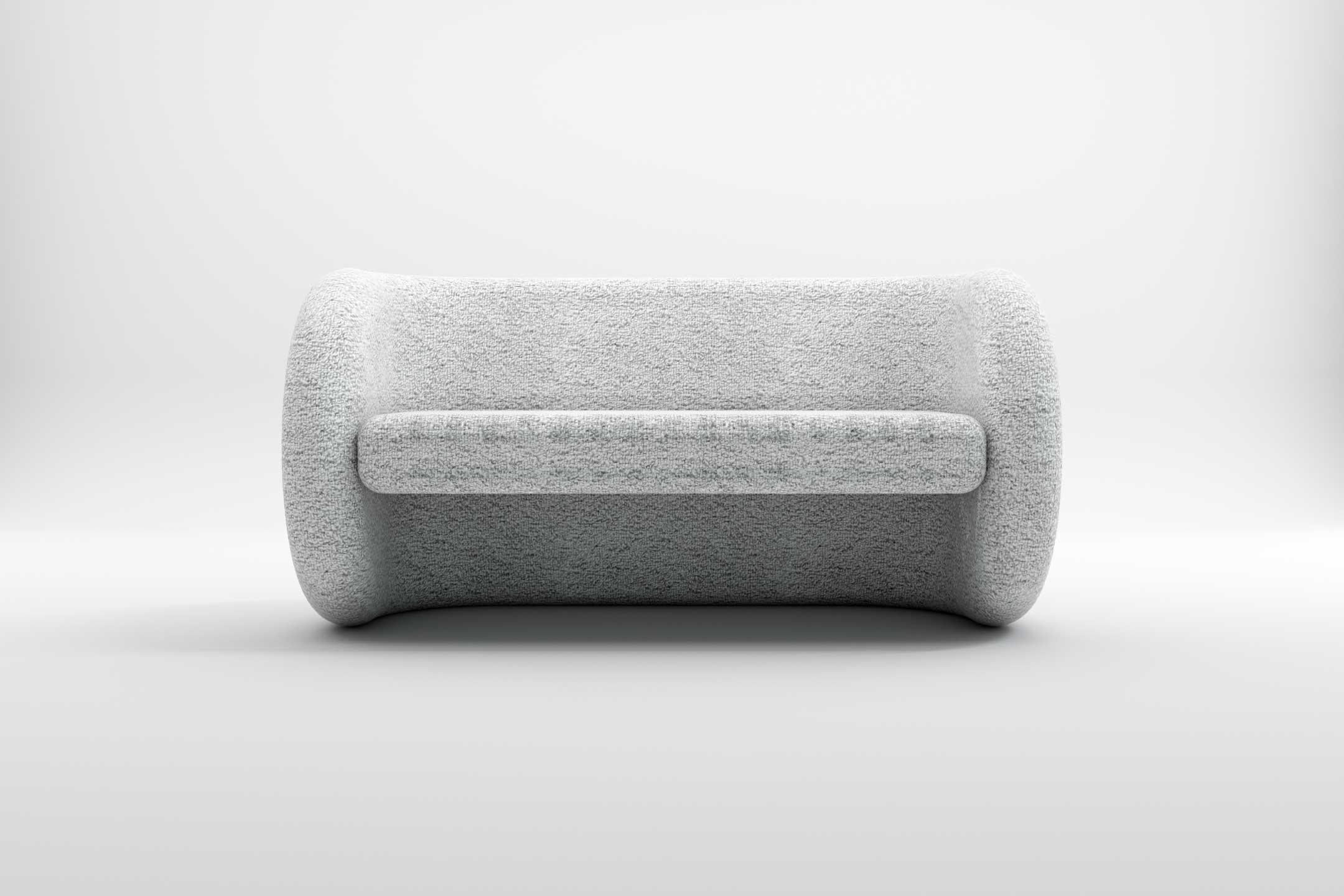 Zen-Sofa – modernes weißes Art-Déco-Sofa mit zwei Sitzen (Art déco) im Angebot