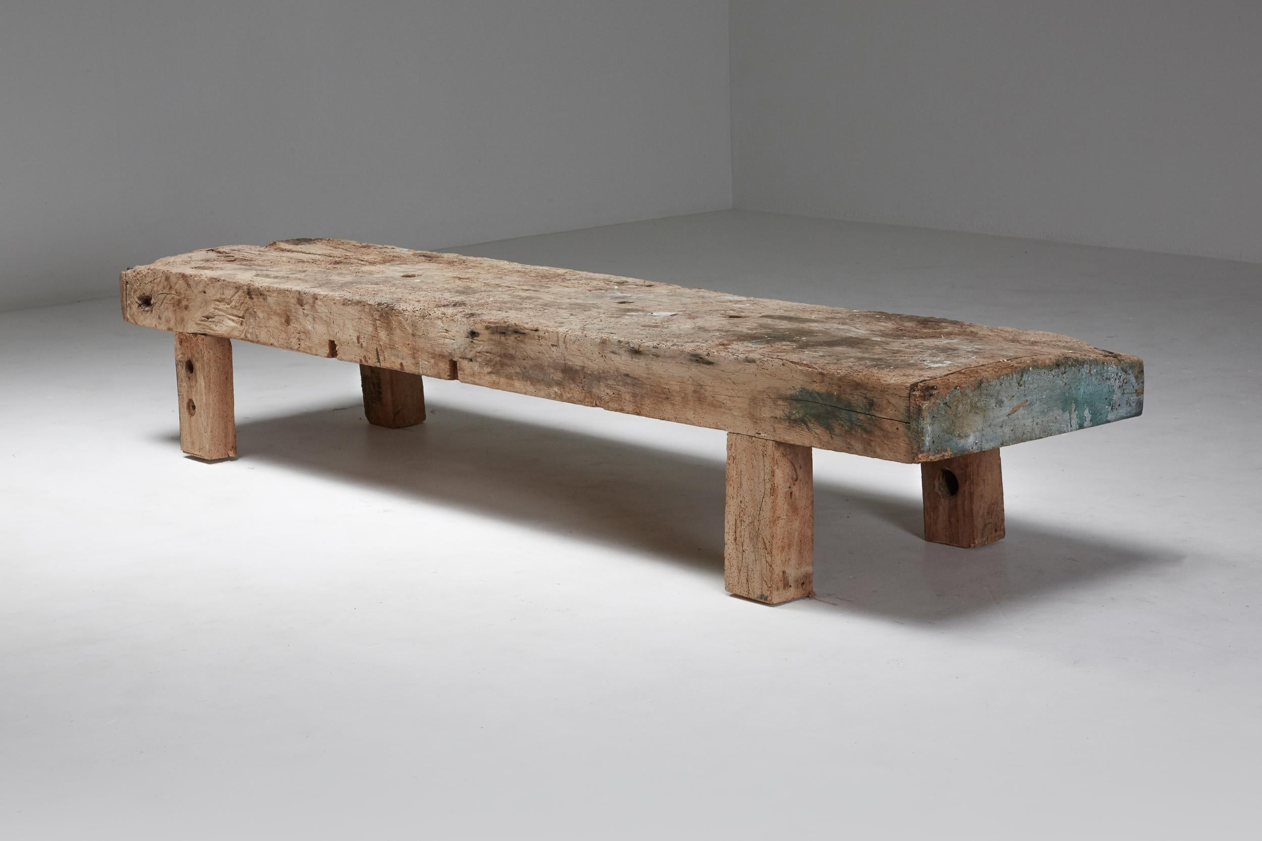 rustic bench coffee table