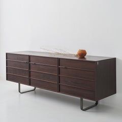Zen Walnut Sideboard with Glass Shelves #1