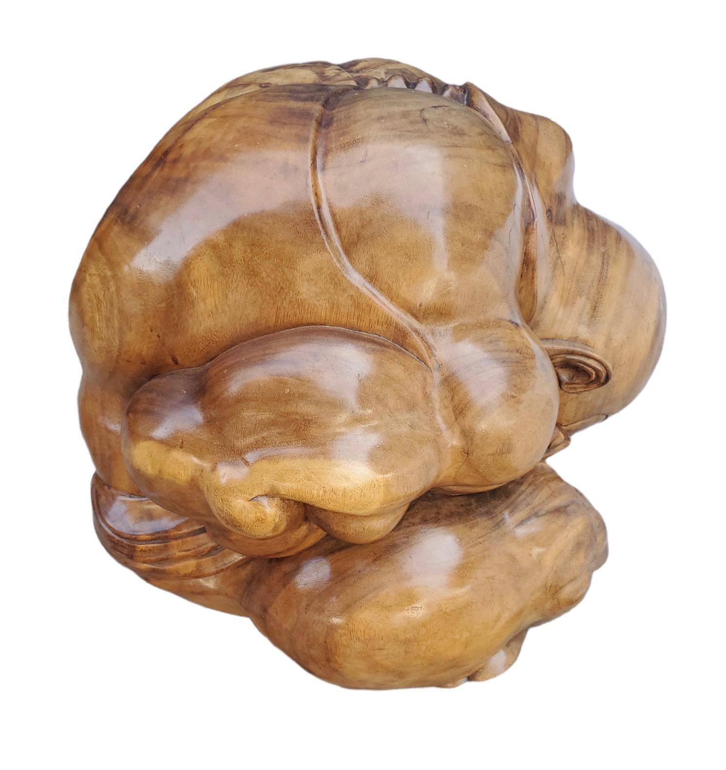 Figura Masculina Zen Tallada en Madera en Bueno Estado en Los Angeles, CA